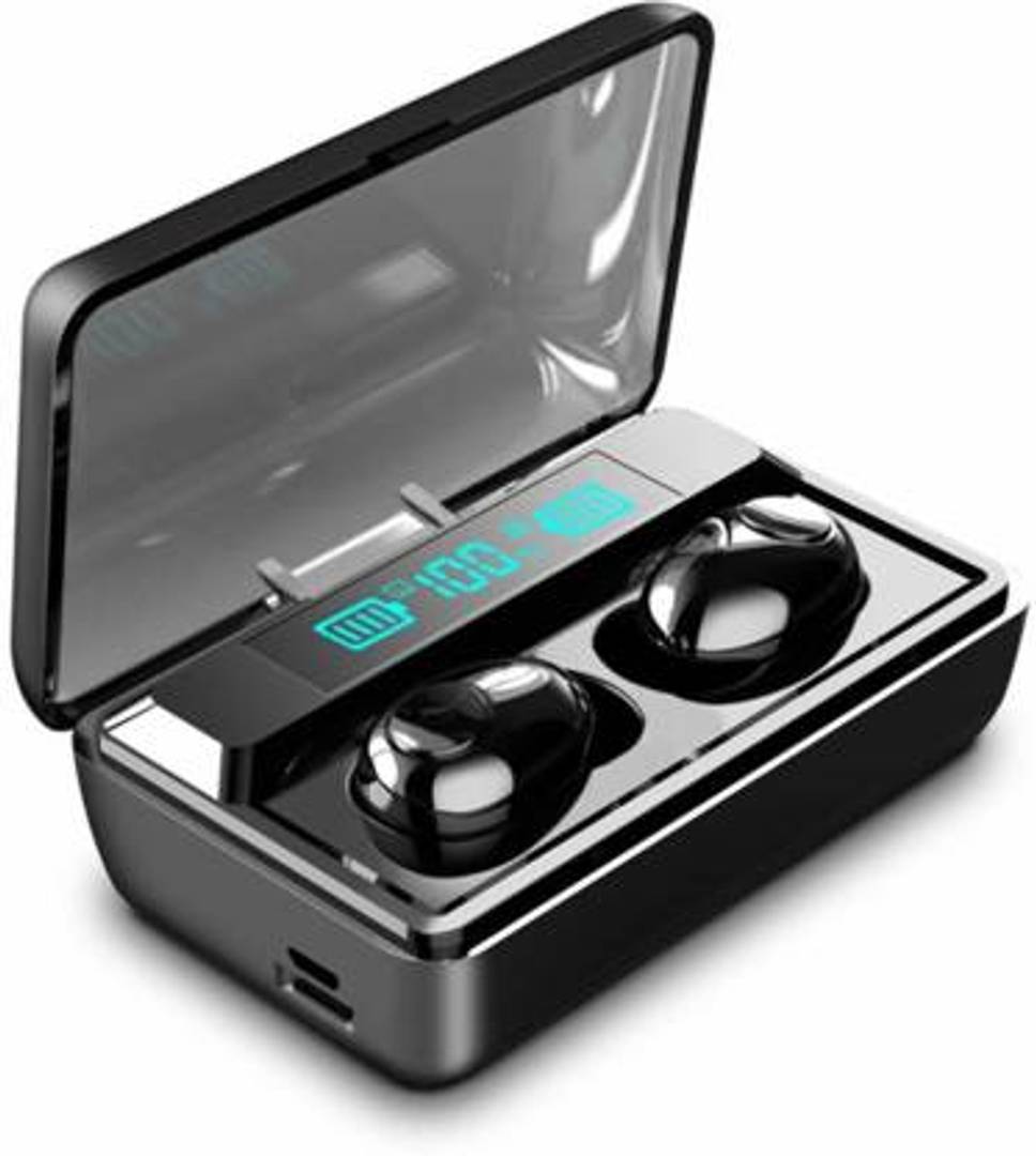 TWS T8 Bluetooth Headset (Black, True Wireless)