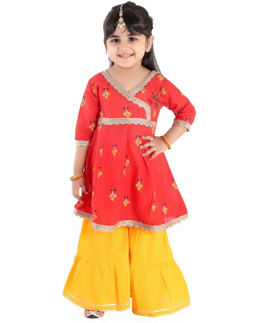Beautiful Anarkali Kurti & Sharara Set For Girls