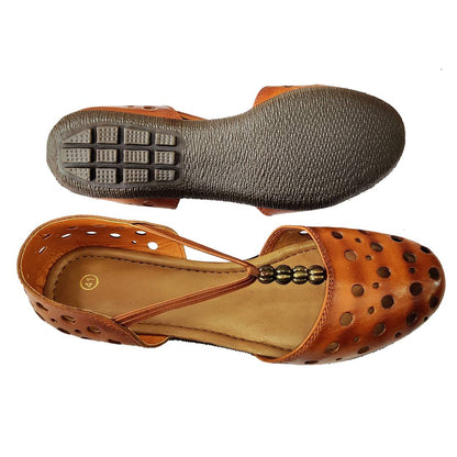 Comfortable Brown Leather Bellies For Women