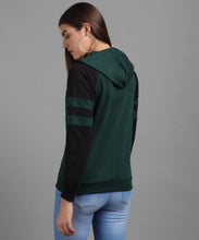 Load image into Gallery viewer, Women Sea Green Black Sleeve sweatshirt
