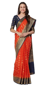 Silk Woven Saree With Blouse