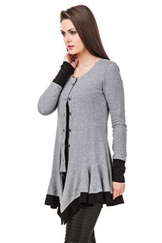 Texco Women's Blended Round Neck Shrug(TC00D00147-L, Grey)