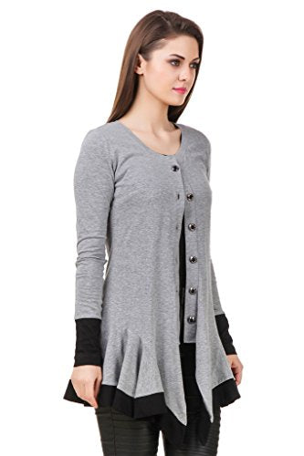 Texco Women's Blended Round Neck Shrug(TC00D00147-L, Grey)