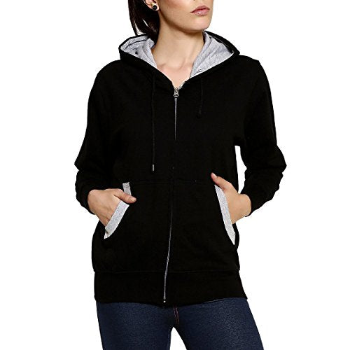 GOODTRY Women's Cotton Hoodies-BlackGTWH-029-BLK-S