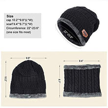 Load image into Gallery viewer, Fashcart black cap and scarf with grey border for men and women