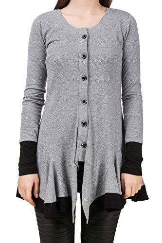 Texco Women's Blended Round Neck Shrug(TC00D00147-L, Grey)