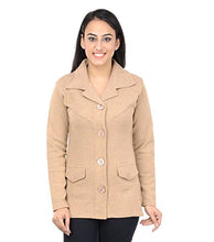 Load image into Gallery viewer, Pilot&#39;s Full Sleeve Coat Styled Women&#39;s High Quality Long Woolen Cardigan with Belt (WW041--L, Beige, Large)