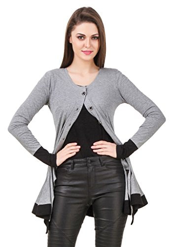 Texco Women's Blended Round Neck Shrug(TC00D00147-L, Grey)