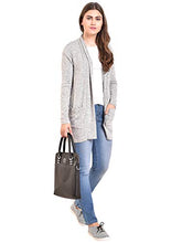 Load image into Gallery viewer, MansiCollections Grey Thigh Length Full Sleeve Cardigan for Women
