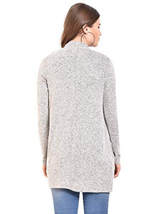 MansiCollections Grey Thigh Length Full Sleeve Cardigan for Women