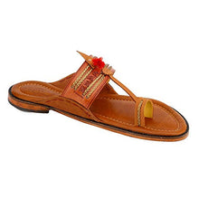 Load image into Gallery viewer, Royal Kolhapuri Chappal for Men Stylish | Ethnic | 100% Leather | chappals | Handmade |for Marriage and Function Parent (6, Tan)
