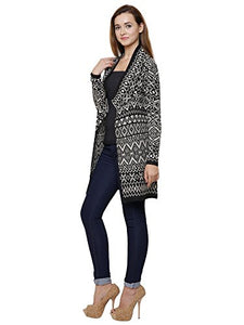 MansiCollections Monochrome Long Cardigan for Women