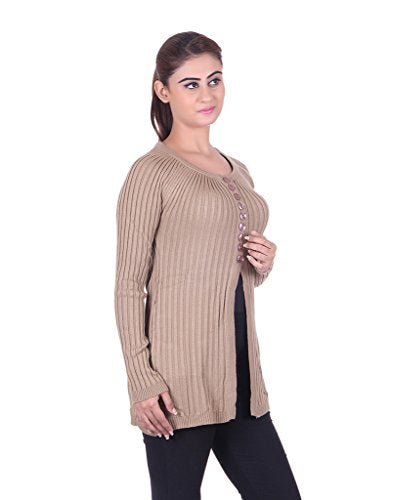 eWools Women's Ladies Girls Brown winter wear Woolen Cardigan