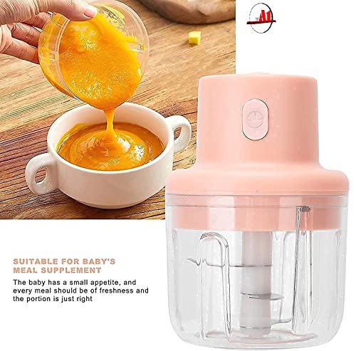 Electric Mini Garlic Chopper, Blender Mincer, Portable Cordless with USB Charging