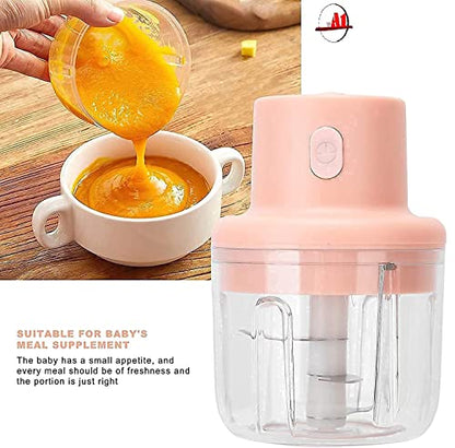 Electric Mini Garlic Chopper, Blender Mincer, Portable Cordless with USB Charging