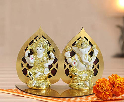Golden Basket Combo Pack Gold Plated Lakshmi Ganesha Idol for Diwali (Diwali Gift for Friend, Family,Corporate Employees )