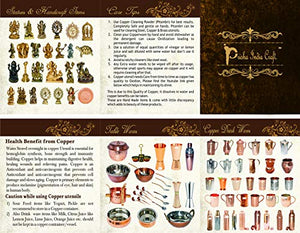Prisha India Craft Traditional Dinner Set Dinnerware 100% Pure Copperware Thali Set Diameter 12" (1 Thali, 1 Spoons,1Fork, 1 Tumblers, 4 Serving Bowls)