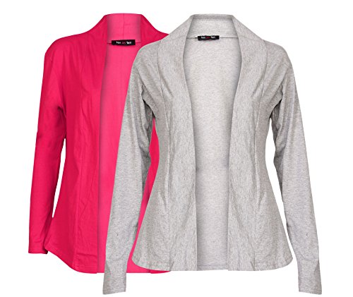 Ten on Ten Women's Shrug (Pack of 2) (NJ-GRYPNK_Grey/ Pink_one Size)