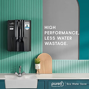 HUL Pureit Eco Water Saver Mineral RO+UV+MF AS wall mounted/Counter top Black 10L Water Purifier