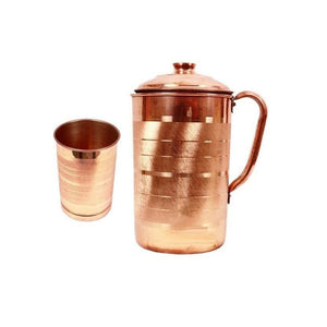Copper Serving Jug With Glass
