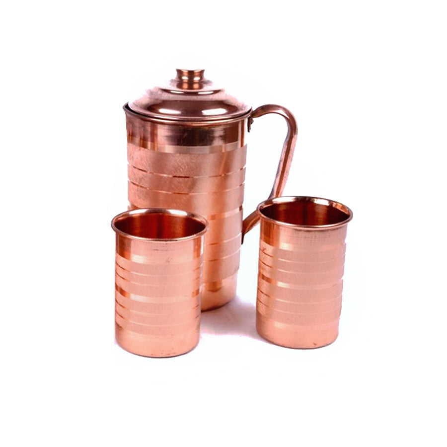 Copper Jugs & Glasses Set – Pure Copper Drinkware for Health Benefits