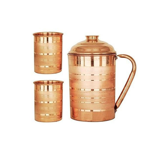 Copper Jugs & Glasses Set – Pure Copper Drinkware for Health Benefits