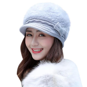 Women's Cotton Polyester Solid Beanie