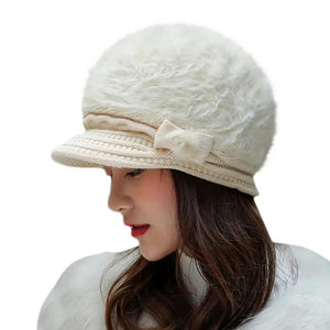 Women's Cotton Polyester Solid Beanie