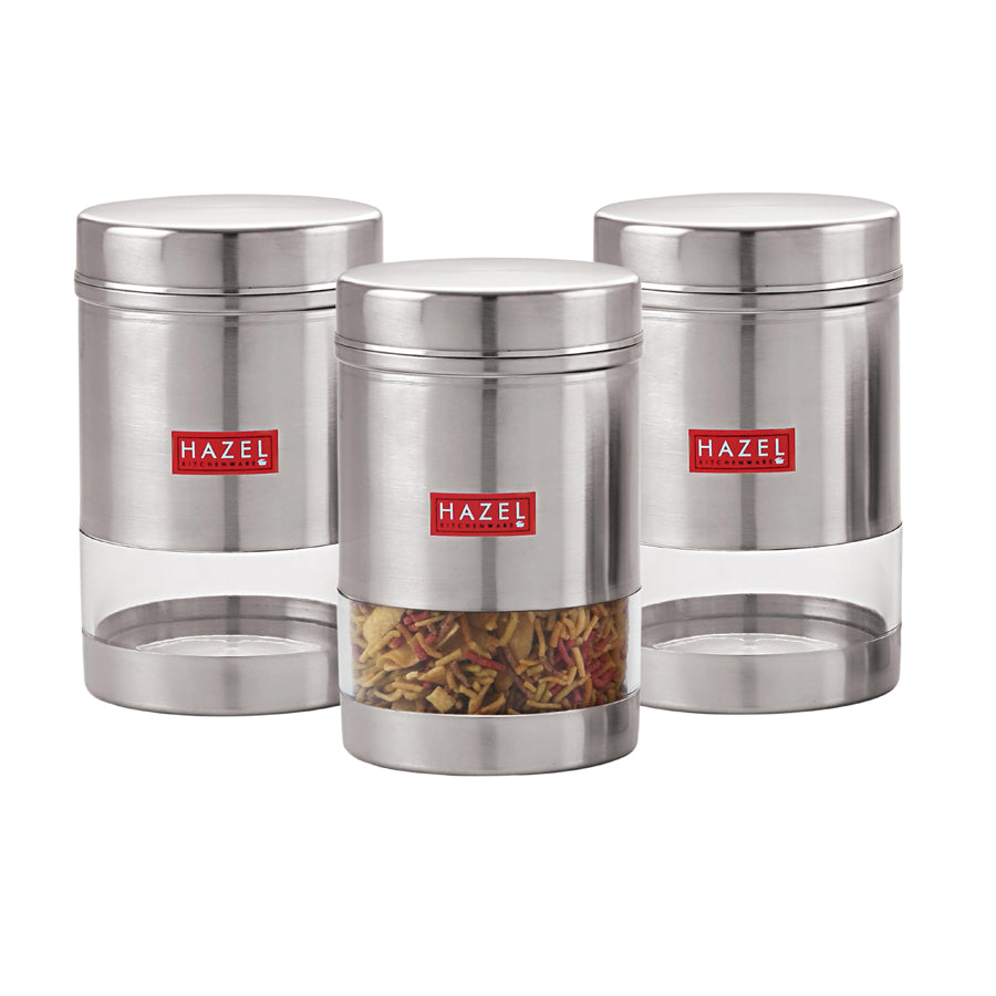 Hazel Stainless Steel Transparent See Through Containers
