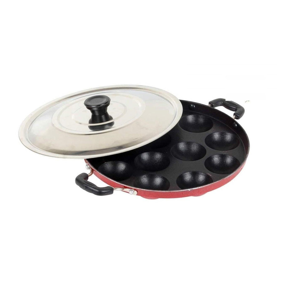 12 Cavities Non-Stick Appam Patra with Lid