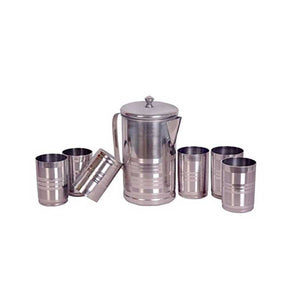 Stainless Steel Glass Set, 7-Pieces, Silver
