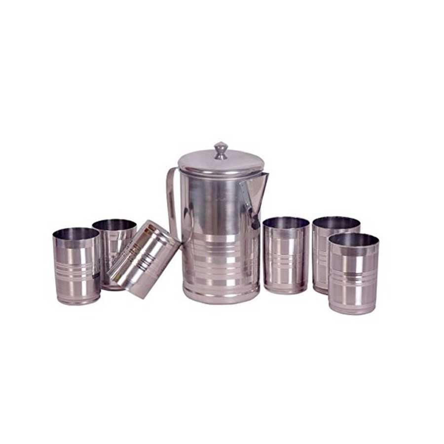 Stainless Steel Glass Set, 7-Pieces, Silver