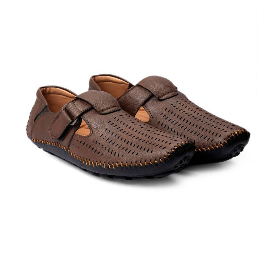 Men's Brown Synthetic Leather Sandal