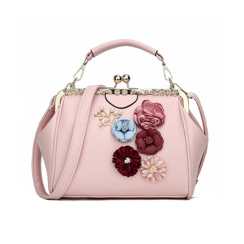 Elegant Pink PU Women Handbag