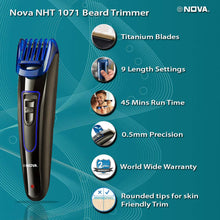 Load image into Gallery viewer, Nova NHT-1071 Titanium Coated USB Trimmer for Men