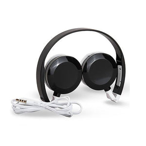 Folding Wired Headphone Set with Mic-Black