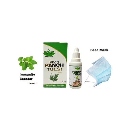 Panch Tulsi Drops Natural Immunity Booster 30ML & Face Mask(Pack Of 2)