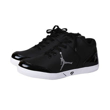 Load image into Gallery viewer, Men&#39;s white printed synthetic casual shoes- Black