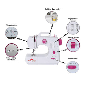 Mini Sewing Machine White and Pink
