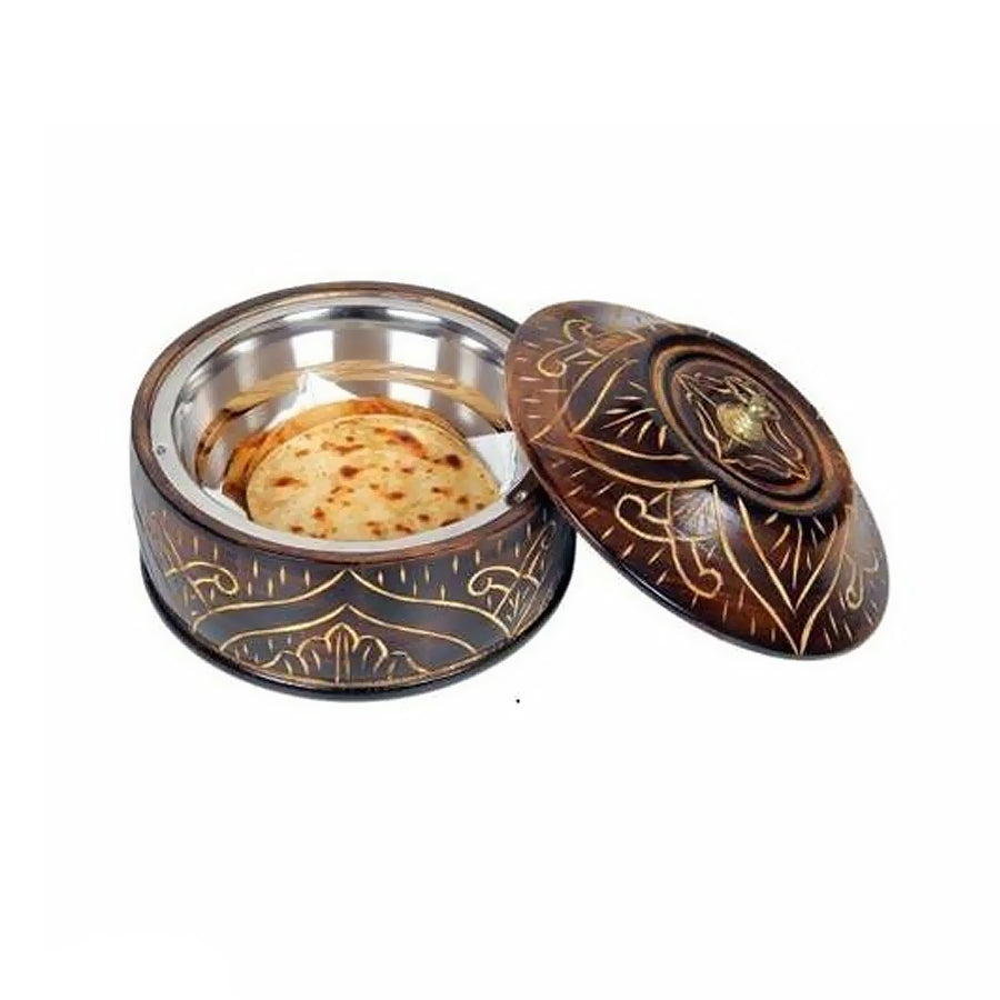 Wooden Designed Casserole /Chapati box Serving Bowl