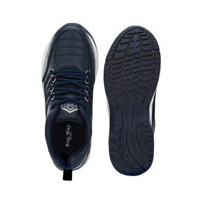 Men's Navy Blue Mesh Lace Up Sports Shoes